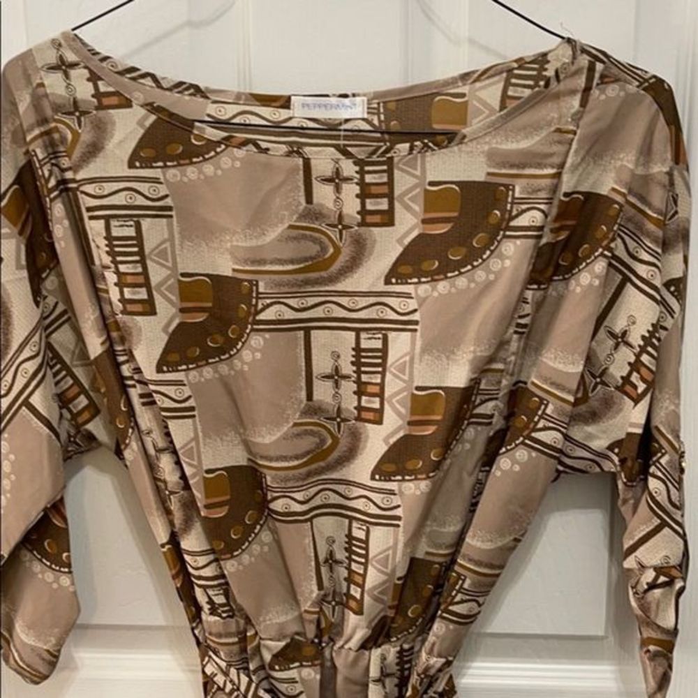 𝅺PEPPERMINT dress brown mini NWTS - Picture 4 of 9